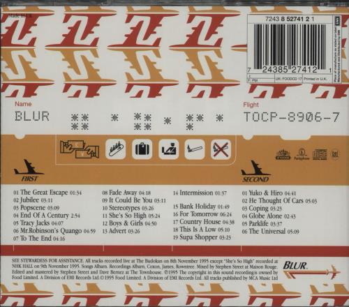 Blur Live At The Budokan Japanese 2 CD album set (Double CD) (221862)